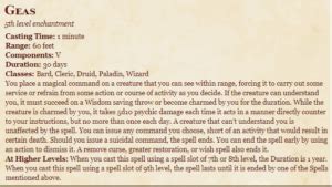 geass dnd|dnd geas spell.